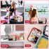 Chenille Letter Bag, Nylon Makeup Bag, Portable Zipper Cosmetic Toiletry Storage Bag for Women Girls, Pink