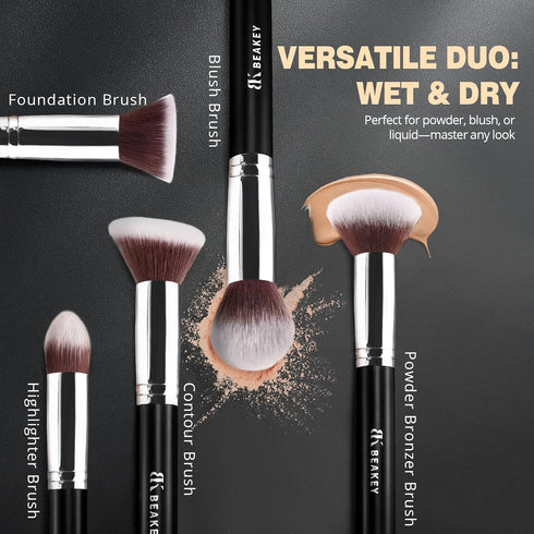 Makeup Brushes Set BEAKEY, Professional Foundation Eyeshadow Concealer Blush Powder Bronzer Applicator