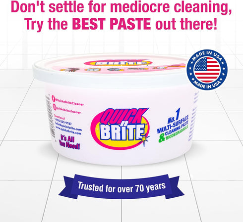 Quick N Brite All Purpose Cleaning Paste, True All Purpose Cleaner, Concentrated, 12 oz