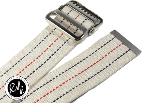 EMI 60" White Gait Transfer Belt - Comfortable Cotton Belt for Patients, Metal Buckle