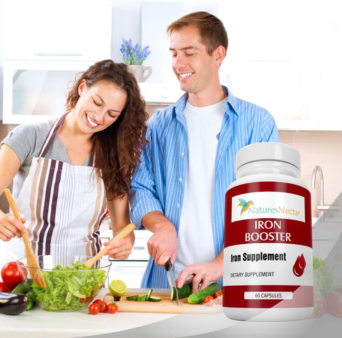 Iron Booster - Iron Supplement for Women, Non-Constipating Ferrous Iron Pills for Anemia, Best Iron Supplements (Slow