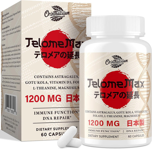 Orinthalixium Telomere Lengthening Supplements Organic Astragalus, Gotu Kola, Vitamin D3, Folate, L-Theanine Anti-Aging,