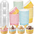 Jingmore 40 Count Paper Ice Cream Cups with Clear Dome Lids Disposable Dessert