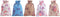 Sansam 20pcs Drawstring Burlap Gift Bags, 4.0x5.6'' Mixed Flower Patterns Jute Bags for Jewelry, Party Gift Packaging