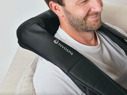 InvoSpa Shiatsu Massager with Heat - Deep Tissue Kneading Pillow for Neck, Shoulders, and Back - Electric Full Body