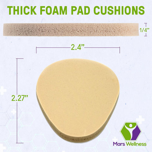 Metatarsal Firm Tan Foam Foot Pad, 1/4" Thick Cushions, 6 Pairs (12 Pieces)