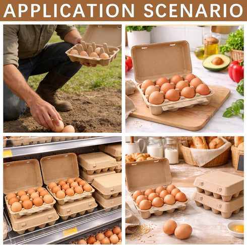 MIXTRYUS 12 Count, 50 Pack Egg Cartons Cardboard Egg Cartons Cheap Bulk, Reusable Paper Egg Holder for Supermarkets