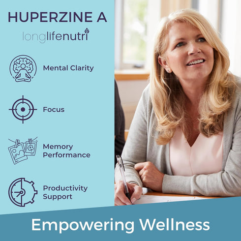 Huperzine A 200mcg, from Huperzia Serrata Leaf, 180 Vegetarian Capsules, Natural Brain Nootropic for Focus, Memory,