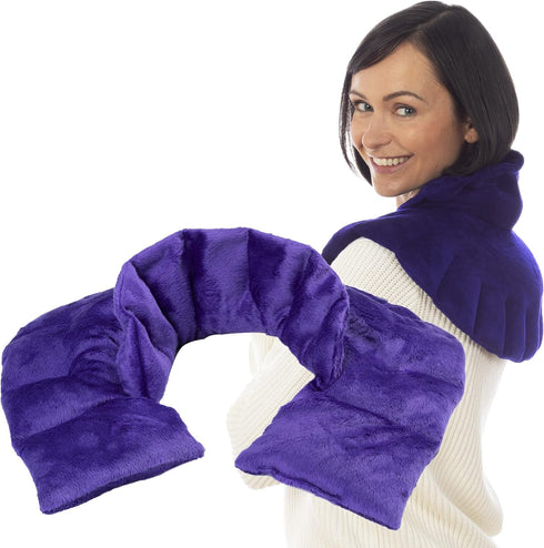 SunnyBay Microwave Heating Pad - Microwavable Neck and Shoulder Wrap for Upper Back Pain Relief, Purple