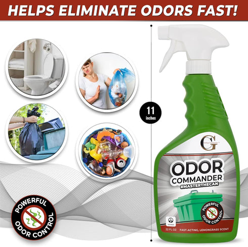 Odor Commander Odor Control Spray Bottle, 22 Ounces, Lemongrass Scent
