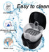 Black Denture Soaking Container, Waterproof Cleaning Case for Partial Denture, Retainer, with Strainer and Lid