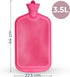 XL Hot Water Bottle with Cover - 3.5L Pink Hot Water Bag for Pain Relief, Washable Soft Faux Fur