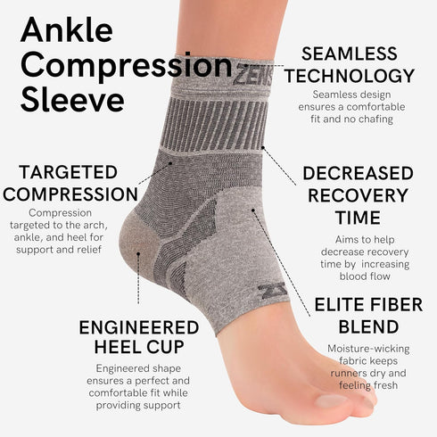 Zensah Compression Ankle Brace - Support for Running and Sports