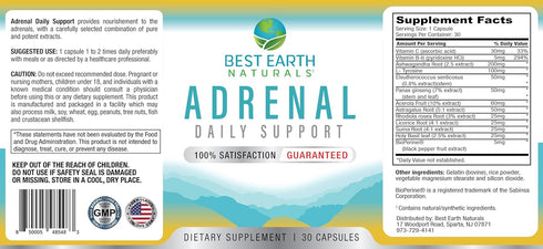 Best Earth Naturals Adrenal Support for Adults - 30 Day Supply with Holy Basil, B Vitamins, Ashwagandha