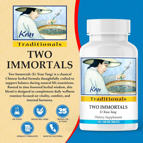 Immortals 120 Kan Herbs Company Two Traditional Chinese Herbal Formula to Support Menopause and Perimenopause Wellness