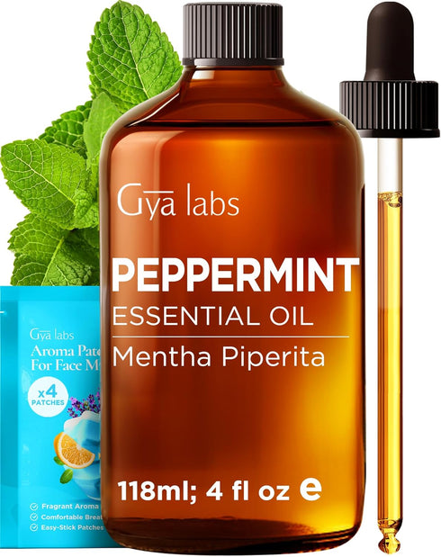 Set Set 2x4 oz Lemon Essential Oil for Diffuser & Peppermint Essential Oil for Diffuser - Aromatherapy Grade Essential