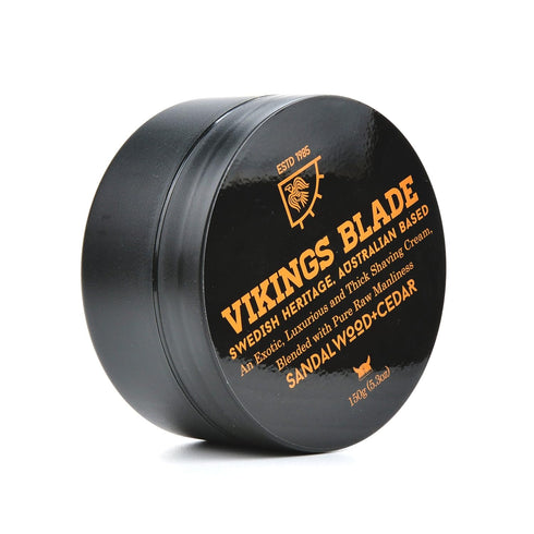 VIKINGS BLADE Luxury Shaving Cream - Sandalwood & Western Red Cedar, Silky Buttery Smooth Foaming Cream