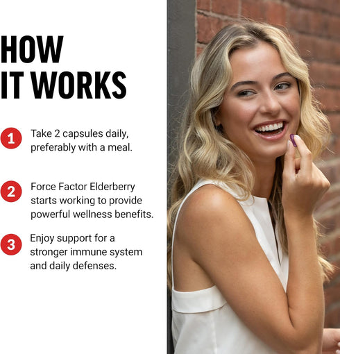 FORCE FACTOR Elderberry Capsules, Immunity and Antioxidants Supplement for Men and Women, 100 Vegetable Capsules