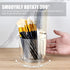 Makeup Brush Holder Organizer - 360° Rotating Clear Storage Cup for Vanity, Desk, Countertop, Spinning Pen Holder