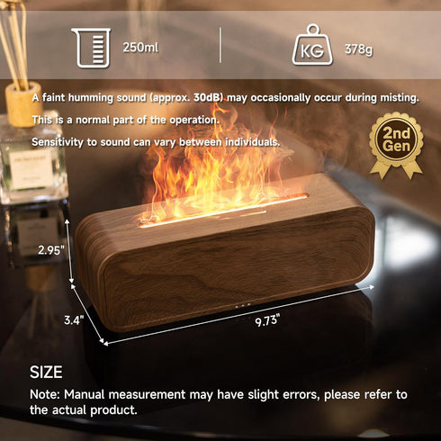 Humidifier,7 TMEHM Sound Reactive Flame Air Diffuser Colors Aromatherapy Essential Oil Diffuser,Ultrasonic Aroma