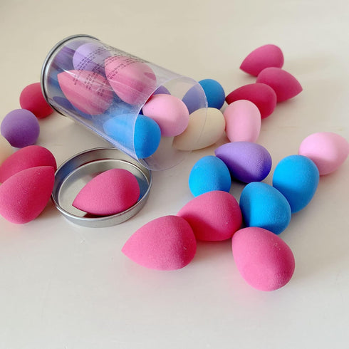 Mini Makeup Sponge Multi-colored Set, 10 Pcs Small Beauty Blender for Foundation, Powder, and Concealer