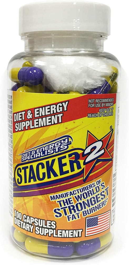 Stacker 2 Fat Burner Capsules, Ephedra Free, 100-Count