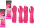 (Pack of 2 Pairs) Mamison Big Kitchen Rubber Gloves - XXL Reusable Waterproof Cleaning Gloves (Pink)