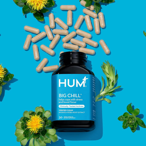 HUM Big Chill Calming Supplement with Rhodiola Rosea for Stress & Mood Support (30-Count) - Balances Adrenal Health