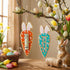 Set 2 LINHARA of Easter Money Holders for Cash, Bunny & Carrot Money Holder, Wooden Easter Bunny Money Holder for Kids