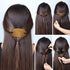 Leather Hair Clip with Stick, Faux Leather Hair Barrette, Oval Shape Hair Accessories for Women
