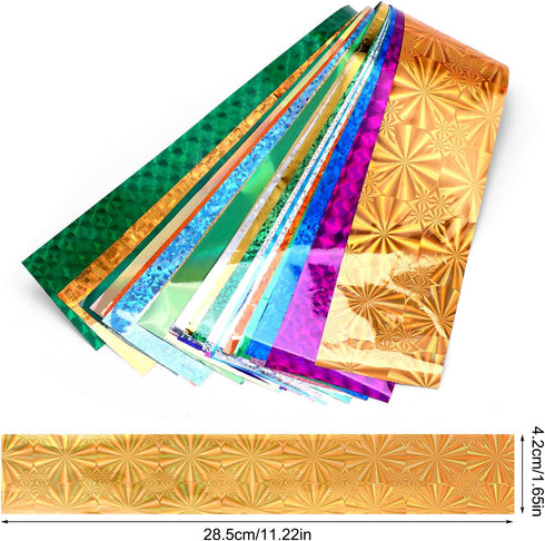 Starry Sky Holographic Nail Foil Stickers, 50 Sheets Paper Decals for Gel Nails Tips Decorations