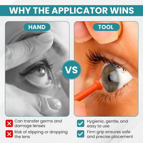 Sports Vision's 3 Pieces Orange Contact Hard Lens Only Suction Holder Inserter/Remover for Prosthetic Eyes & Scleral