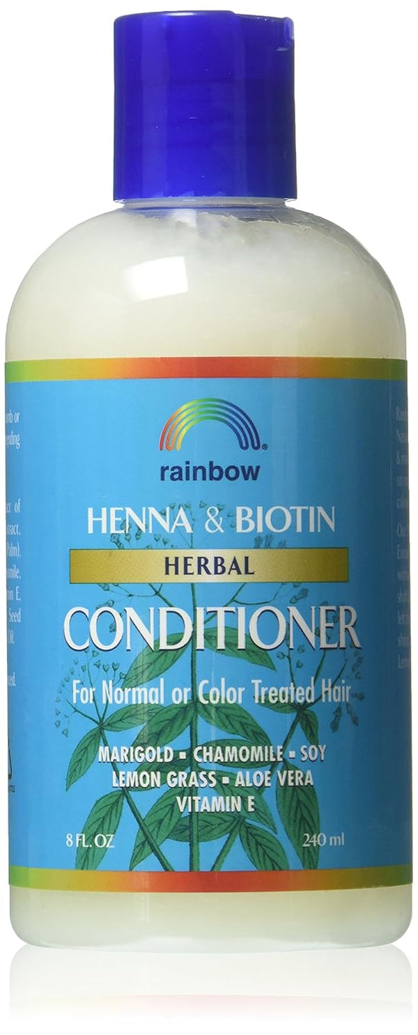 Rainbow Research Henna & Biotin Herbal Conditioner, 8 Oz for Normal or Color Treated Hair