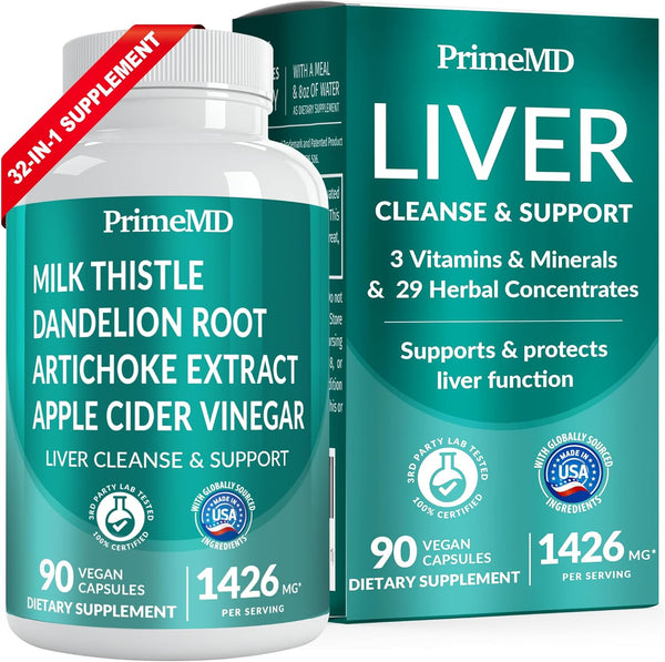 32-in-1 Liver Cleanse Detox & Repair with Milk Thistle, Dandelion Root, Artichoke Extract, 90ct