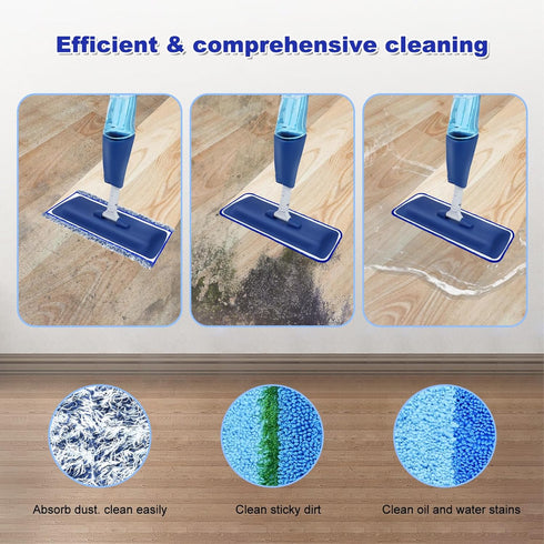 6 Pack Microfiber Cleaning Replacement Pad for Bona Mop, Washable Reusable for Hardwood Floor, 2 Deep Cleaning + 2