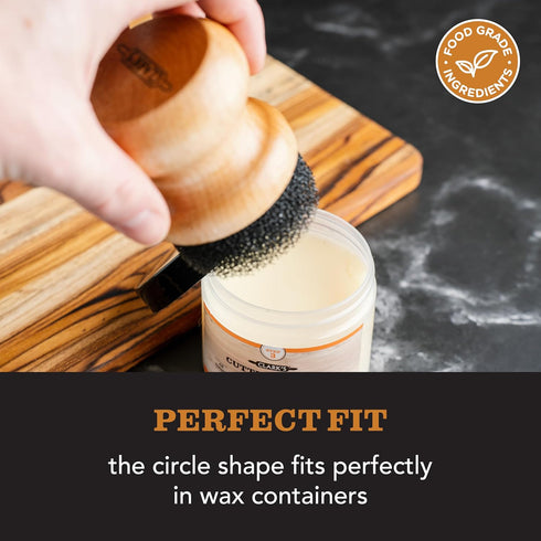 CLARK'S Food Grade Mineral Oil & Wax Applicator for Wood Cutting Boards, Butcher Blocks, USA Maple
