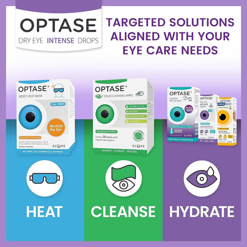 Optase Dry Eye Intense Drops, Preservative Free Eye Drops for Long Lasting Relief, .33 fl oz, 300 Doses
