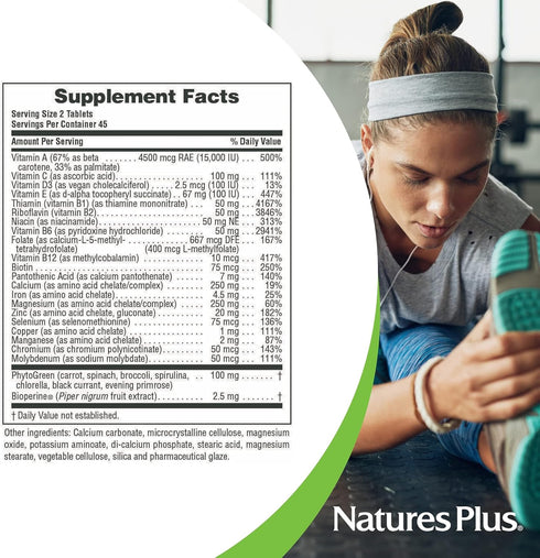 Natures Plus Source of Life Power Teen - 90 Vegetarian Tablets - Teen Multivitamin with Minerals & Whole Foods