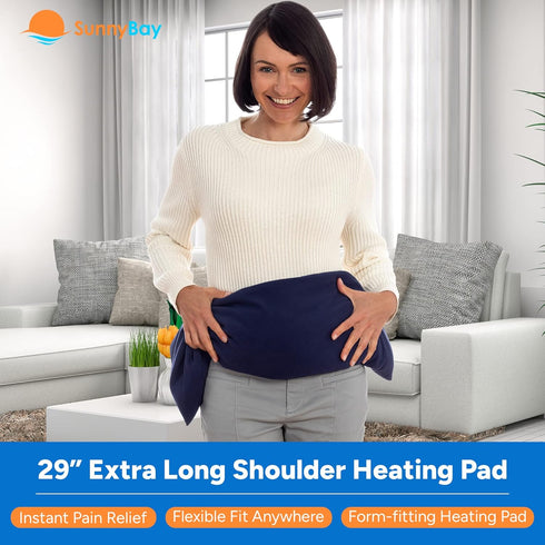 SunnyBay Microwave Heating Pad, Microwavable Neck and Shoulder Wrap for Pain Relief, 29x9 Inches