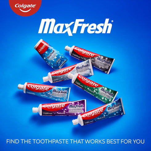Pack, 4 Pack, 6.3 oz Colgate MaxFresh Cool Mint Toothpaste Fresh Breath Toothpaste with Fluoride and Hundreds of Mini