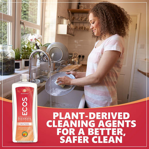 Earth Friendly Products Dishwashing Liquid, 25 Ounces, Natural Grapefruit