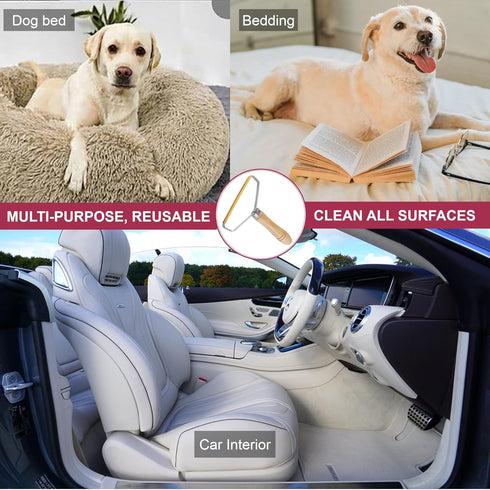Pack of 2 Pet Hair Remover, Ultimate Tool for Dog and Cat Hair Removal from Couch, Carpet, Car Upholstery, and Clothes