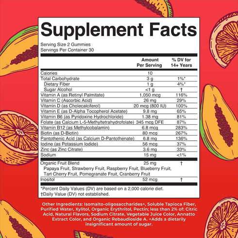 Gummies B6, B12, Immunity 60 Count MaryRuth's Multivitamin for Men | Vitamin A, C, D, E, Biotin, Zinc | Energy