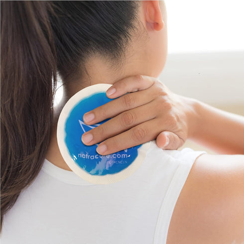 NatraCure 4" Circle Gel Ice Packs - 5 Pack, Blue, Reusable Round Cold Packs for Kids Injuries, Pain Relief