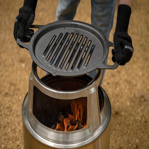 Solo Stove Cast Iron Scrubber, Food Safe, Heat Resistant, 304 Stainless Steel Cleaner for Pan, Grill, Wok Cleaning