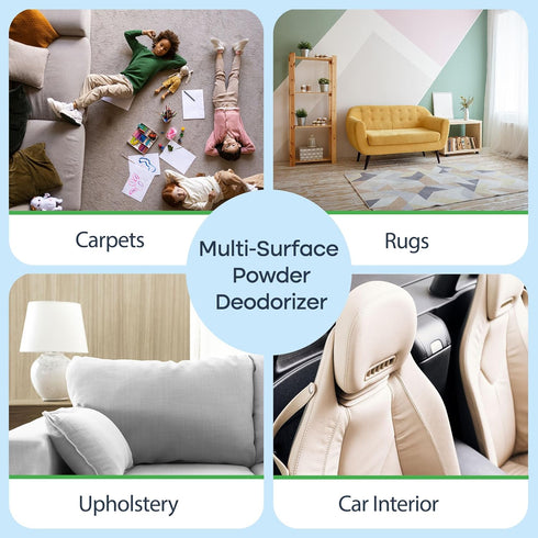Carpet Powder Miracle - Dry Carpet Cleaner, Bio-degradable Non-toxic Deodorizer for Carpets, Rugs, and Upholstery