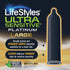 Lifestyles Ultra Sensitive Platinum Large Latex Condoms - Maximum Pleasure