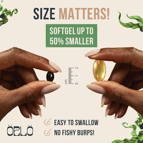 Orlo DHA - Vegan Triple Strength Omega 3 Supplement - Plant Based DHA & EPA Algae Oil, 60 Mini Softgels