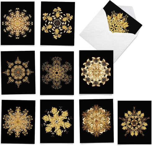 The Best Card Company - 10 Blank Note Cards Assortment (4 x 5.12 Inch) - Zen Patterns and Symbols, Bulk Boxed Set