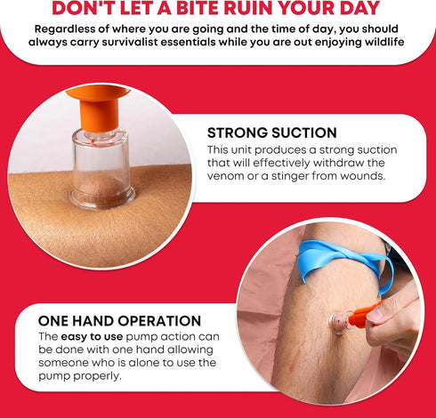 Ever Ready First Aid Snake Bite Venom Extractor Kit, Latex Free